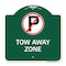 Signmission Tow Away Zone No Parking Symbol, Green & White Aluminum Architectural Sign, 18" x 18", GW-1818-22804 A-DES-GW-1818-22804 - alternate 1